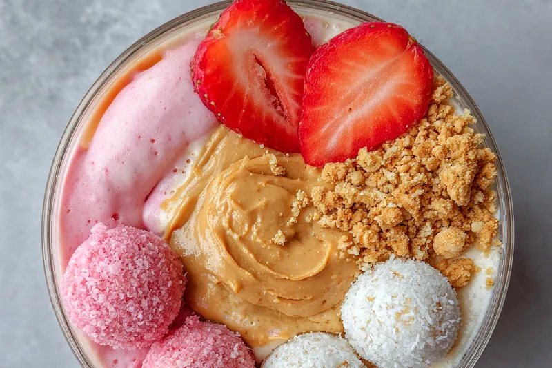 Fresh ingredients for Healthy Strawberry Protein Balls