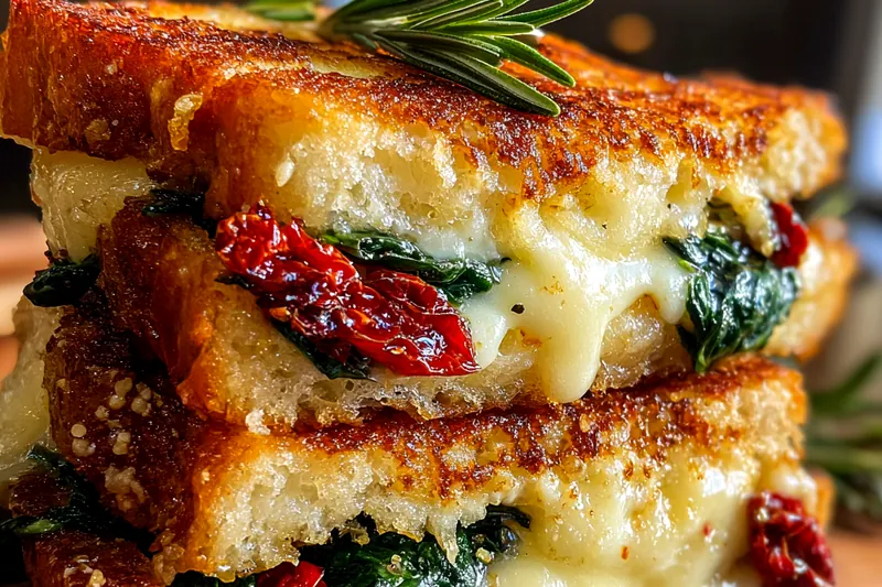 Cooking process for Sun-Dried Tomato Spinach Grilled Sandwich