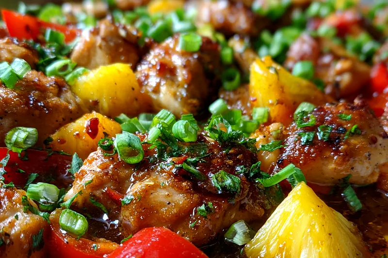 Cooking process for Sweet Pineapple Chicken Bake