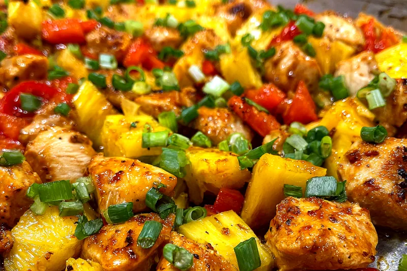 Fresh ingredients for Sweet Pineapple Chicken Bake