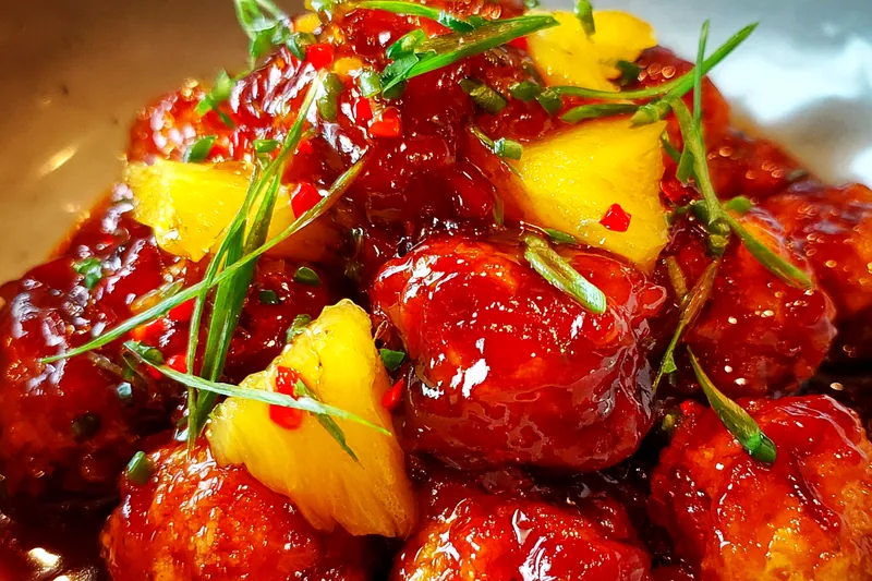 Cooking process for Sweet Pineapple Glazed Chicken