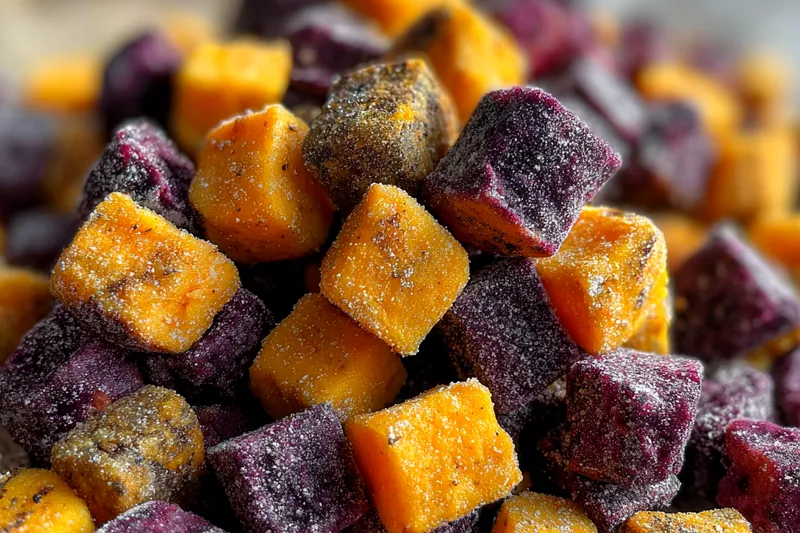 Chef Mitchell checking on the Nutritious Sweet Potato Chews as they bake in the oven.