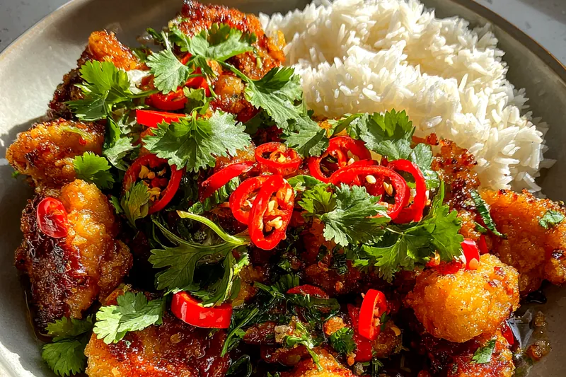 Cooking process for Sweet and Spicy Glazed Chicken