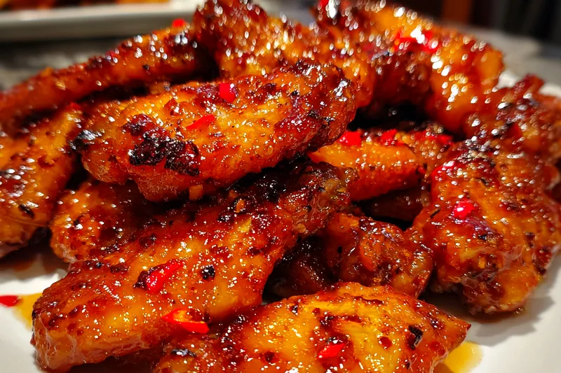 Cooking process for Sweet Spicy Glazed Wings