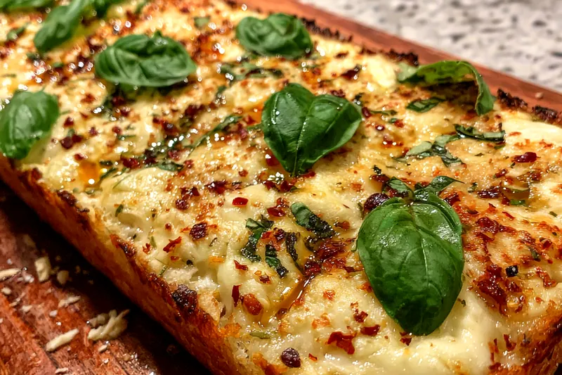 The process of baking Sweet and Spicy Honey Garlic Pizza in a hot oven, showcasing the bubbling cheese and golden crust.