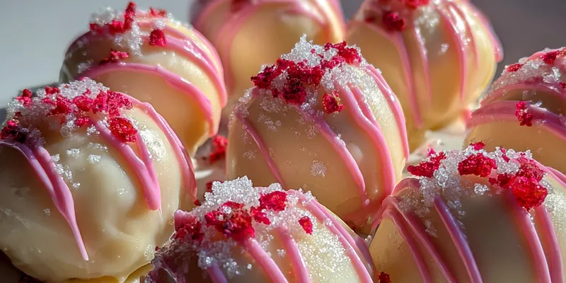 Delicious Delicious Strawberry Truffle Balls served on a plate