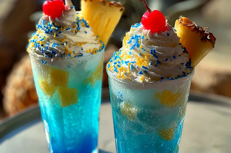 Cooking process for Tropical Blue Cocktail Delight