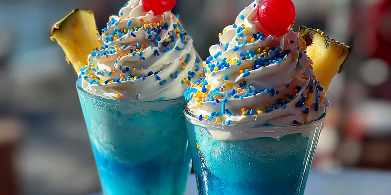 Delicious Tropical Blue Cocktail Delight served on a plate