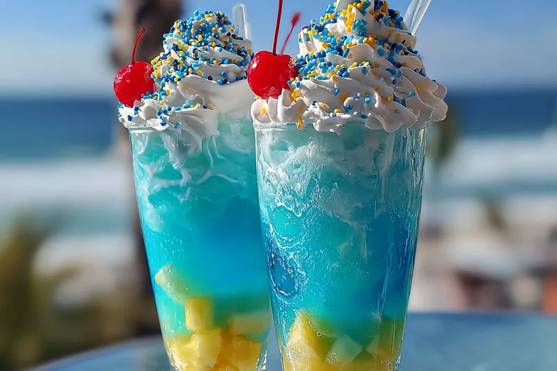 Fresh ingredients for Tropical Blue Cocktail Delight