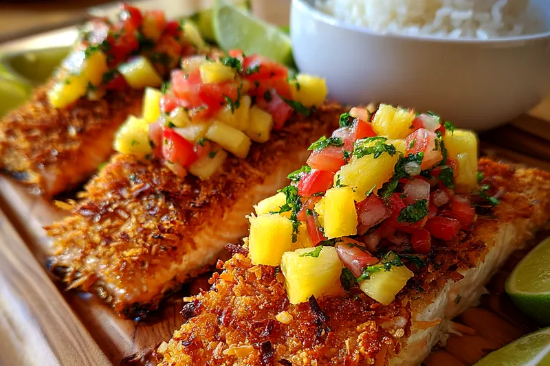 Cooking process for Tropical Coconut Salmon Delight