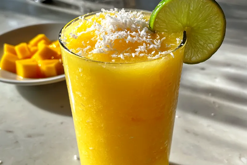 Cooking process for Tropical Mango Coconut Cooler