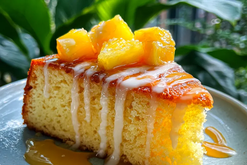 Cooking process for Tropical Pineapple Cake Delight