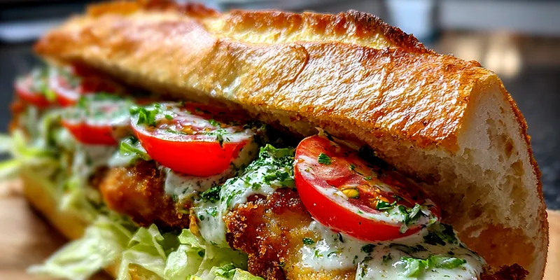 Ultimate Crispy Fish Baguette with Creamy Herb Sauce