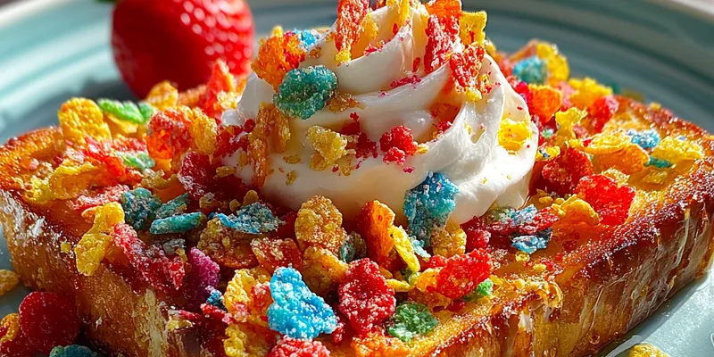 Ultimate Fruity Pebbles French Toast