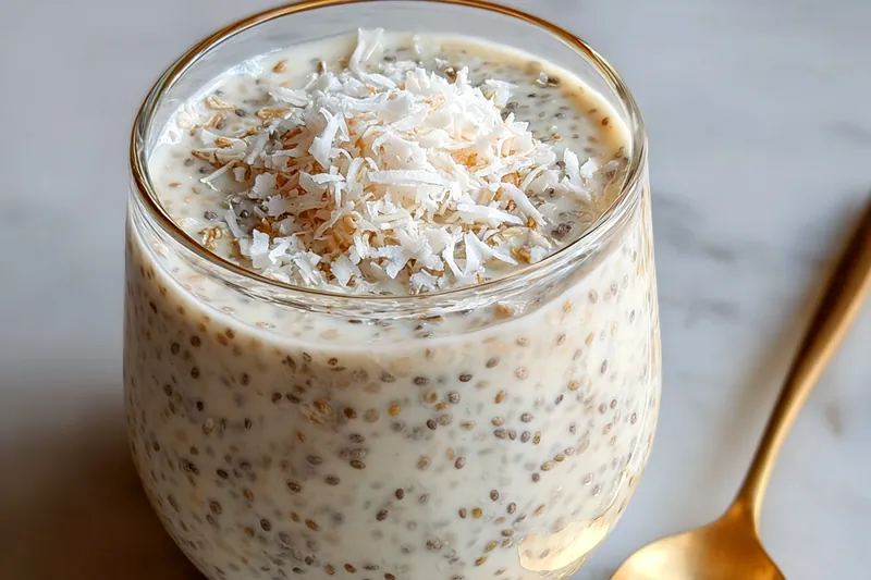 Fresh ingredients for Vanilla Coconut Chia Delight