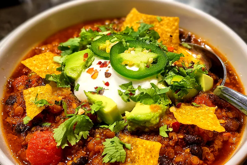 Cooking process for Quick Vegan Chili Delight