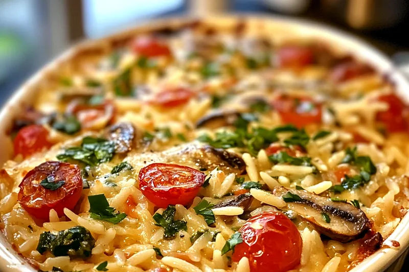 A step-by-step process showcasing the cooking of Creamy Vegetable Ricotta Orzo, highlighting its vibrant colors.