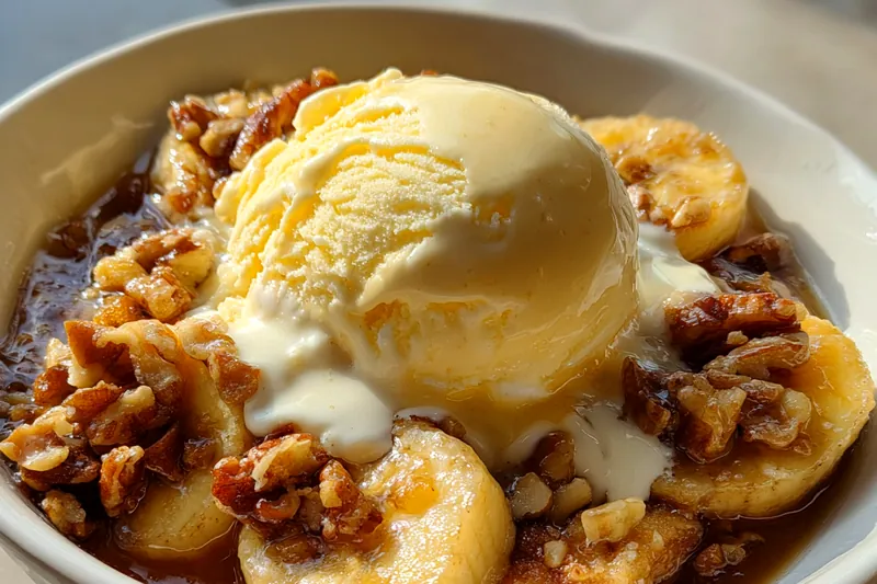 Fresh ingredients for Warm Banana Nut Crumble