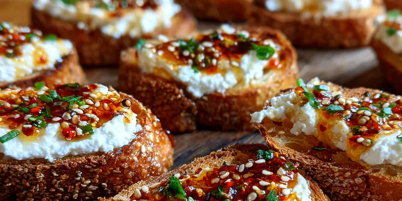 Delicious Whipped Feta Crostini Delight served on a plate